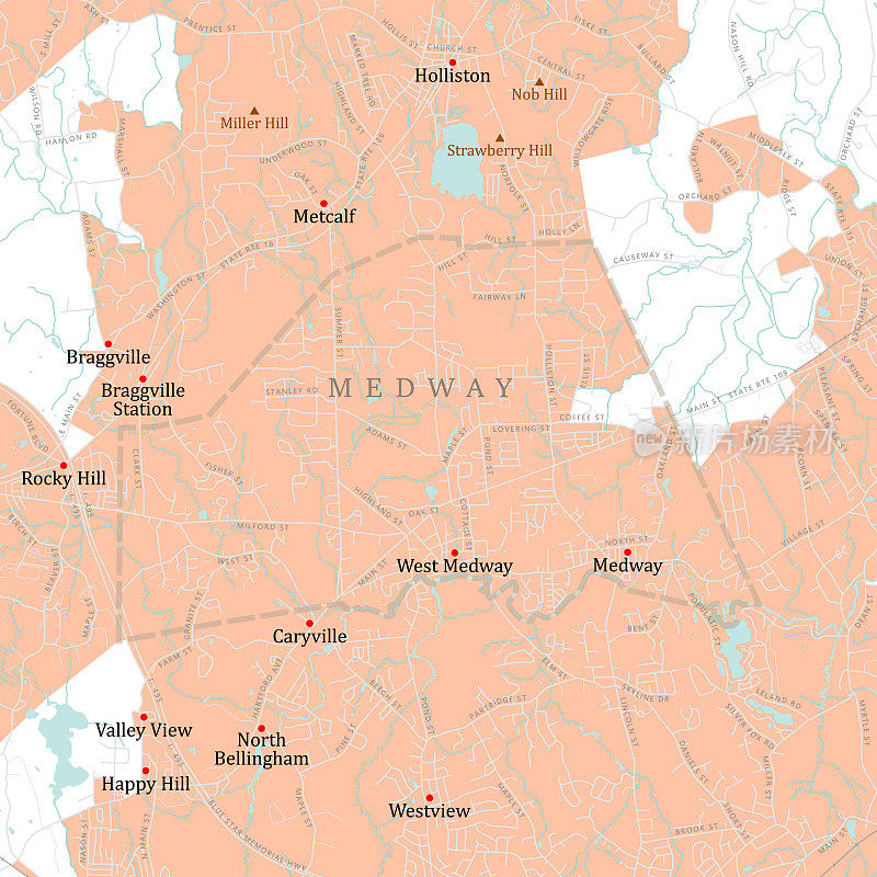 MA Norfolk Medway矢量路线图